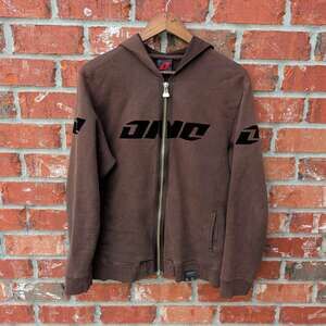 One Industries DMC Zip Hoodie Mens M Brown Fleece Lined Motocross